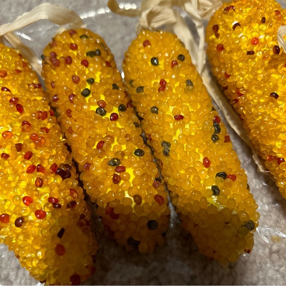 Beaded Indian Corn Set Of 4 Thanksgiving Decor 5’ - Picture 3 of 5